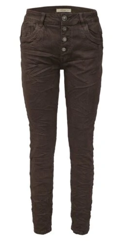 Jewelly Regular-fit-Jeans Stretch Jeans Five-Pocket Im Crash-Look