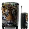 MuchoWow Handgepäckkoffer Tiger - Blätter - Dschungel - Tiere - Wild, 4 Rollen, Reisetasche Mit Rollen, Handgepäck Für Ferien, Trolley, Reisekoffer -Next Shop ef6a0cf7 8f15 5790 879a 8178541830df