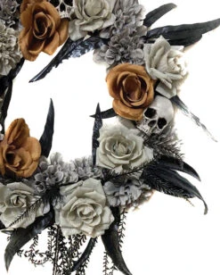 Gothic Halloween Türkranz 40cm -Next Shop halloween gothic tuerkranz totenkopf tuerkranz gothic halloween wreath 52619 02