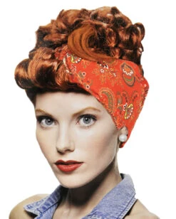 50er Jahre Damenperücke Kastanienrot